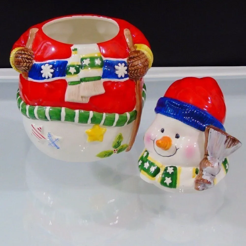 Christmas Snowman Large Cookie Jar